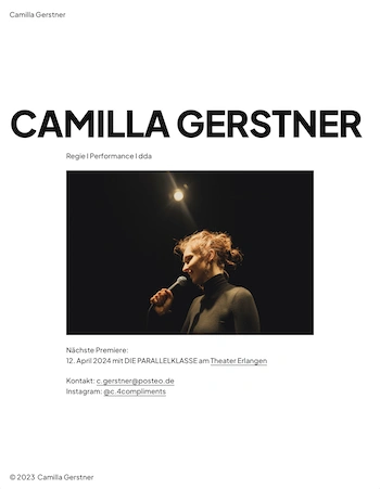 Screenshot der Website camillagerstner.de